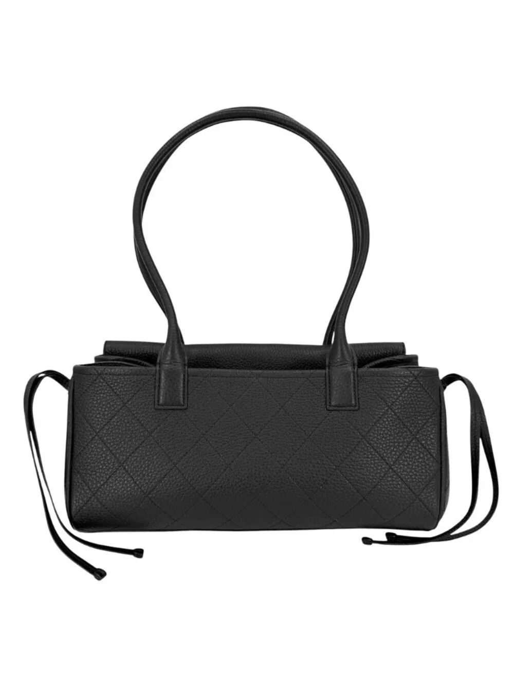 Chanel Tote Bag Small Shopping CC Logo Shoulder Grained Calfskin Black Gold
